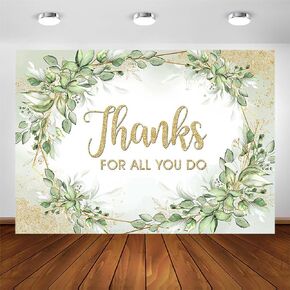 Avezano Thanks for All You Do Backdrop Sage Green Thank You Party Background Thanks to Staff Teachers Professors Doctors Photo Banner Happy Retirement National Nurse's Day Party Decorations (5x3ft)