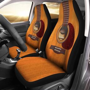 Car Seat Cover Brown Guitar for Men Women Universal Front Seat Soft Decoration Fit for Car SUV Sedan Truck