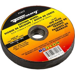 Forney 71217 Aluminum Oxide Steel Cutting Wheel 4-1/2" x 1/16" x 7/8" Arbor 10 Pack