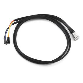Computer Host Switch Cable Chassis Switch Host Metal Button Cable Length 60cm (12mm Silver Power Symbol Light Start)