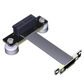 High Quality PCI-e PCI Express 36PIN 1X Extension Cable (Dual Vertical 90 Degrees Direction) with Magnetic Foot