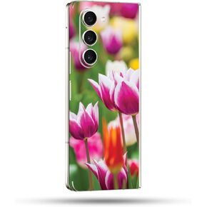 MightySkins Skin Compatible with Samsung Galaxy Z Fold 5 Full Wrap - Field of Tulips | Protective, Durable, and Unique Vinyl Decal wrap Cover | Easy to Apply & Change Styles | Made in The USA