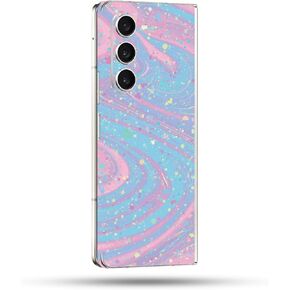 MightySkins Skin Compatible with Samsung Galaxy Z Fold 5 Full Wrap - Cotton Candy Swirl | Protective, Durable, and Unique Vinyl Decal wrap Cover | Easy to Apply & Change Styles | Made in The USA