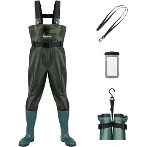 Gonex Chest Waders Hunting Fishing Waders for Men Women Waterproof 70D Nylon Wader for Duck Hunting Fishing Green/Brown