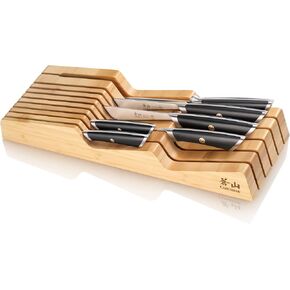 طقم أدراج داخلية مكون من 7 قطع من الفولاذ الألماني من سلسلة Cangshan ELBERT، من الخيزران (أسود) in Kuwait