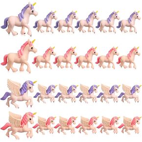Mini Unicorn Lovely Flying Horse Unicorn Figurine Unicorn Cake Toppers Cake Decoration Miniature Figurines Birthday Cake Topper for Unicorn Theme Baby Shower Birthday Party Decorations (12 Pcs)