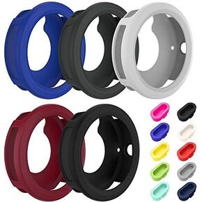 5 Pcs Silicone Watch case Cover & 10 Pcs Anti-Dust Plugs for Garmin Vivoactive 3 GPS Smartwatch, AFUNTA Charger Port Protectors and Soft Silicone Protective Case for Garmin Vivoactive 3