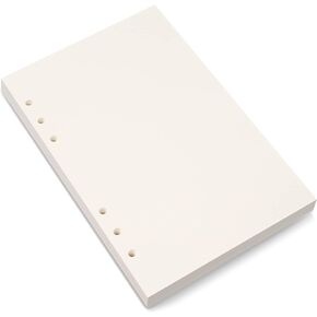 A5 Blank Paper,A5 Refill Paper,A5 Filler Paper,6 Hole Punched,Blank Paper Refills for A5 Filofax Planner Binder Journals Notes, 80 Sheets/160 Pages,5.6x8.3 Inch,Beige (2)