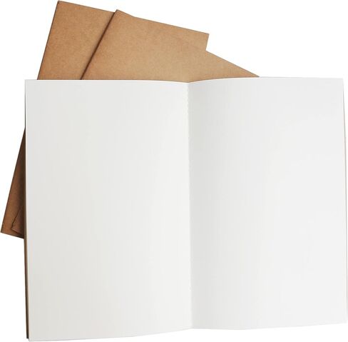 Travelers Notebook Inserts - 10.7 x 7 Inch (27 x 18cm) - Large Blank Unlined Travel Journal Refill - Set of 3 Pack - for Large Refillable Leather Travel Journals, Scratch Pads, Diary and Planners in Saudi Arabia