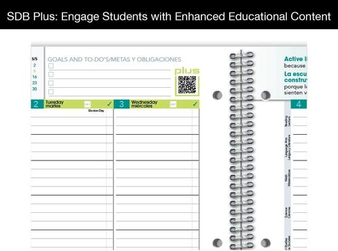 مخطط طلاب المدرسة الثانوية ثنائي اللغة مؤرخ للعام الدراسي 2024-2025، دفتر تاريخ كبير (8.5 بوصة × 11 بوصة) مع غطاء مصفوفة متوسط ​​كلاسيكي ثنائي اللغة in Kuwait