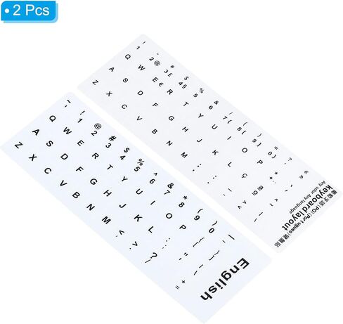 PATIKIL English & Portuguese Keyboard Stickers, 2 Pack Universal Keyboard Replacement Cover Frosted for Notebook Computer, Black Background White Lettering in Saudi Arabia