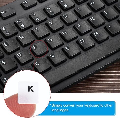PATIKIL English & Portuguese Keyboard Stickers, 2 Pack Universal Keyboard Replacement Cover Frosted for Notebook Computer, Black Background White Lettering in Saudi Arabia
