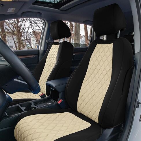 أغطية مقاعد مخصصة من النيوبرين من FH Group لسيارة Honda CR-V LX EX EX-L موديل 2017-2022 مع بطانة نيوسوبريم مقاومة للماء باللون الأسود in Saudi Arabia