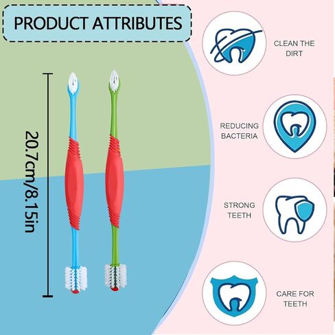 قطعتان من فرشاة أسنان الكلاب بزاوية 360 درجة، فرشاة أسنان مزدوجة الرأس للكلاب، مستلزمات تنظيف أسنان الحيوانات الأليفة للكلاب الصغيرة والمتوسطة والكبيرة والقطط in Kuwait