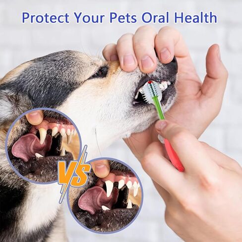 قطعتان من فرشاة أسنان الكلاب بزاوية 360 درجة، فرشاة أسنان مزدوجة الرأس للكلاب، مستلزمات تنظيف أسنان الحيوانات الأليفة للكلاب الصغيرة والمتوسطة والكبيرة والقطط in Kuwait