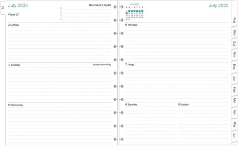 Undated Daily Planner Refill - 11 Disc Discbound To Do List Refills, Letter Size 100 Sheets/200 Pages Planner and Lined Refill, Day Planner Insert, 100 gsm White Paper, 8.5'' x 11'' in Saudi Arabia