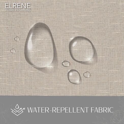 Elrene Home Fashions Carmen Sheer Extra-Wide Weatherproof Indoor/Outdoor Grommet Top Curtain Panel with Coordinating Tieback for Porch, Pergola, Patio, Deck, 114"W x 84"L, Ivory in Saudi Arabia