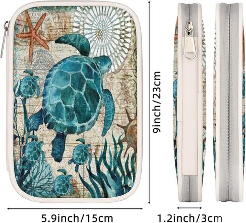 مقلمة على شكل سلحفاة بحر المحيط ذات سعة كبيرة، حقيبة أقلام رصاص، حقيبة أقلام قرطاسية متعددة الوظائف، حقيبة فرشاة مكياج لمكتب المدرسة in Kuwait