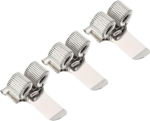 PATIKIL Pen Holder Clips, 2Pcs Metal Portable Double Spring Loop Pencil Organizer for Office Business Pocket Notebook Clipboard, Silver in Kuwait