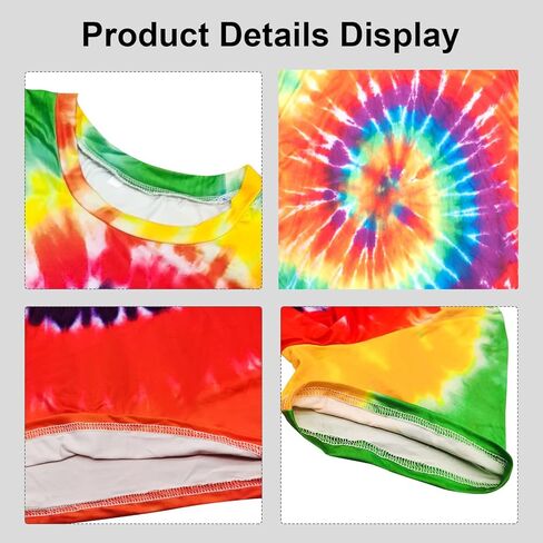 مجموعة أزياء هيبي مكونة من 4 قطع، تي شيرت ملون، قلادة بعلامة السلام، عصابة رأس، نظارات شمسية للحفلات التنكرية للهالوين in Kuwait