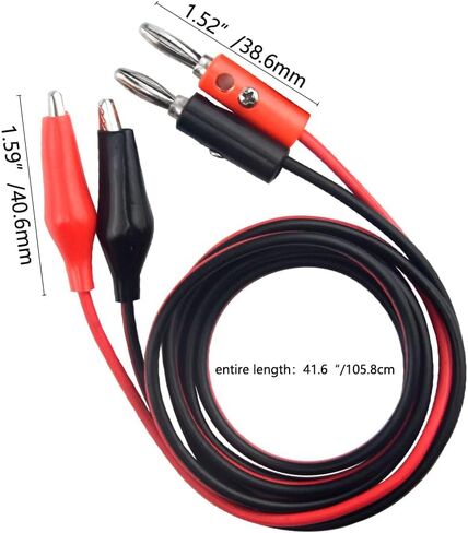 10PCS Double Alligator Clip to 4mm Banana Connector Audio Video Power Test Cable ed Black 2 Plug to 2 Clip Wire Length 1m for Electrical Testing in Saudi Arabia