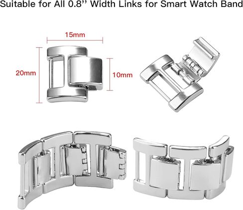 WONMILLE Extra 3 Extension 0.8'' Width Links for Smart Watch Band of Our Shop, Suitable for All Chains with a Width of 2cm in Saudi Arabia