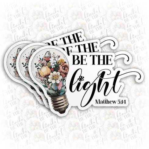 (3 قطع) ملصق Be The Light، ملصق ماثيو 5:14 الإيمان المسيحي ملصقات آية الكتاب المقدس الإيمان الديني 2 بوصة ملصق فينيل مقاوم للماء لزجاجة مياه الكمبيوتر المحمول هدايا صلبة لها 2 بوصة in Saudi Arabia
