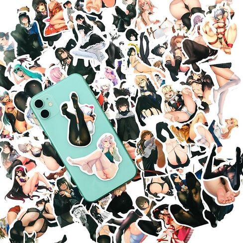 100 قطعة من ملصقات الرسوم المتحركة المثيرة، ملصقات Waifu للفتيات المثيرات للبالغين غير خاضعة للرقابة، ملصقات فتاة عارية لزجاجات المياه والهاتف والكمبيوتر المحمول والسيارة. ملصقات Dirty Dtickers، ملصقات NSFW، ملصقات هنتاي in Kuwait