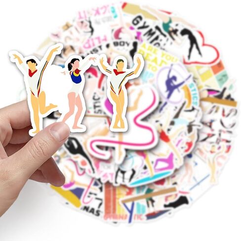 50Pcs Gymnastics Stickers for Teens Kids Boys Girls Gift,Stickers Pack for Laptop Skateboard Luggage Car Bike Cup Computer Water Bottle Decor,Gymnastics Vinyl Waterproof Sticker Decals in Saudi Arabia