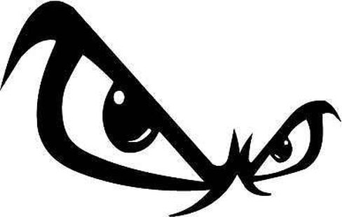 ملصقات الفينيل NO FEAR ANGRY EYES، رمز 5.5 بوصة، ملصق مزخرف للسيارات، أجهزة الكمبيوتر اللوحية، أجهزة الكمبيوتر المحمول، لوح التزلج - أسود in Kuwait