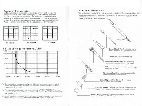 P4100 High Voltage Probe 100MHz Bandwidth 100:1 Attenuation Ratio 2KV Working Voltage DC+ACpk in Kuwait