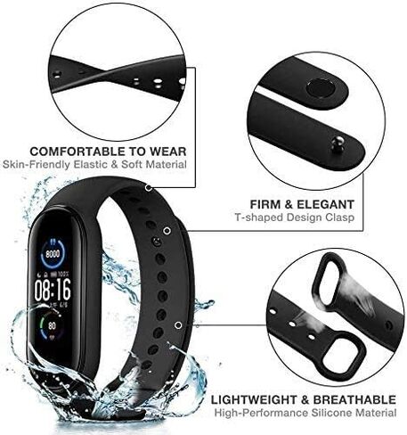 أساور Baaletc لـ Xiaomi Mi Band 5 Strap / Mi Band 6 Band Strap / Amazfit Band 5 حزام بديل لسوار المعصم Xiaomi Mi Band 5 الملحقات حزام ساعة للرجال والنساء Xiaomi 5 in Kuwait