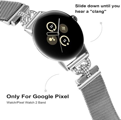 أساور OULUCCI متوافقة مع أحزمة ساعة Google Pixel 2، على شكل حرف D مع حزام مغناطيسي بحلقة شبكية من الماس لأحزمة ساعة Pixel للنساء والرجال in Saudi Arabia