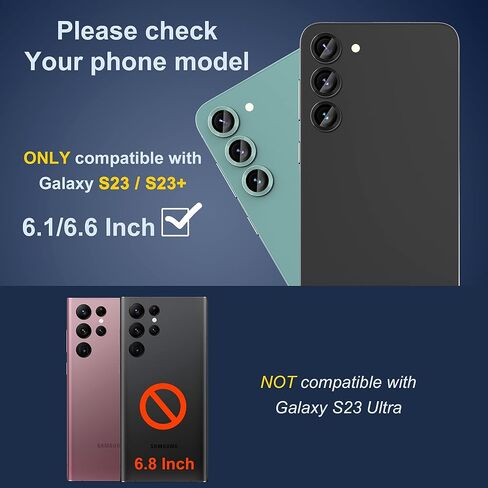 Suoman for Samsung Galaxy S23/ S23 Plus Camera Lens Protector,Tempered Glass Camera Lens Protector Cover for Samsung Galaxy S23/ S23 Plus 5G 6.1 Inch [Metal CD Lines] - CD - Black in Saudi Arabia