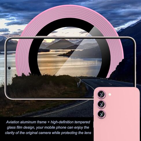 Suoman for Samsung Galaxy S23/ S23 Plus Camera Lens Protector,Tempered Glass Camera Lens Protector Cover for Samsung Galaxy S23/ S23 Plus 5G 6.1 Inch [Metal CD Lines] - CD - Black in Saudi Arabia