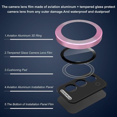Suoman for Samsung Galaxy S23/ S23 Plus Camera Lens Protector,Tempered Glass Camera Lens Protector Cover for Samsung Galaxy S23/ S23 Plus 5G 6.1 Inch [Metal CD Lines] - CD - Black in Saudi Arabia