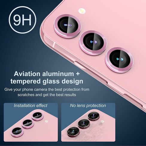 Suoman for Samsung Galaxy S23/ S23 Plus Camera Lens Protector,Tempered Glass Camera Lens Protector Cover for Samsung Galaxy S23/ S23 Plus 5G 6.1 Inch [Metal CD Lines] - CD - Black in Saudi Arabia