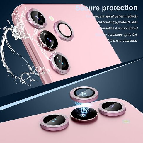 Suoman for Samsung Galaxy S23/ S23 Plus Camera Lens Protector,Tempered Glass Camera Lens Protector Cover for Samsung Galaxy S23/ S23 Plus 5G 6.1 Inch [Metal CD Lines] - CD - Black in Saudi Arabia