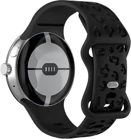 Leopard Engraved Band Compatible with Google Pixel Watch Band,Premium Soft Silicone Cheetah Sport Replacement Strap for Google Pixel Watch 2/1 Women Men Christmas in Saudi Arabia