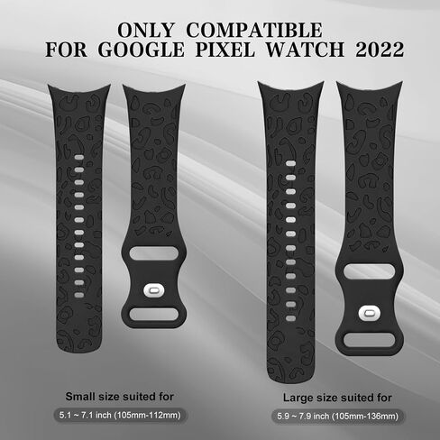Leopard Engraved Band Compatible with Google Pixel Watch Band,Premium Soft Silicone Cheetah Sport Replacement Strap for Google Pixel Watch 2/1 Women Men Christmas in Saudi Arabia