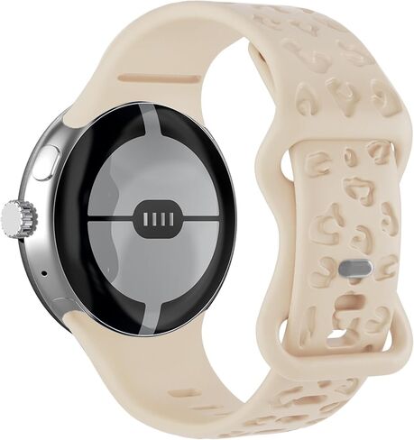 Leopard Engraved Band Compatible with Google Pixel Watch Band,Premium Soft Silicone Cheetah Sport Replacement Strap for Google Pixel Watch 2/1 Women Men Christmas in Saudi Arabia