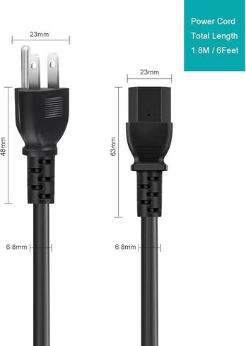 سلك طاقة تيار متردد متوافق مع Dynex TV DX-26L150A11 DX-LCD32-09 DX-L42-10A DX-55L150A11 DX-37L150A11 DX-32L150A11 DX-40L261A12 والمزيد (استبدال كابل 3 شوكات) in Kuwait