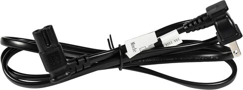 HQRP 5ft 90 درجة الزاوية اليمنى 2-الشق غير المستقطب IEC C7 (الشكل-8) كابل التيار المتردد لسلك الطاقة + محول التوصيل الأوروبي HQRP، مدرج في قائمة UL in Saudi Arabia