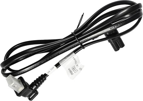 HQRP 5ft 90 درجة الزاوية اليمنى 2-الشق غير المستقطب IEC C7 (الشكل-8) كابل التيار المتردد لسلك الطاقة + محول التوصيل الأوروبي HQRP، مدرج في قائمة UL in Saudi Arabia