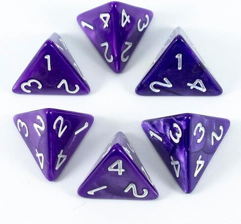 نرد D4 أرجواني - تأثير اللؤلؤ - مجموعة من ستة in Kuwait