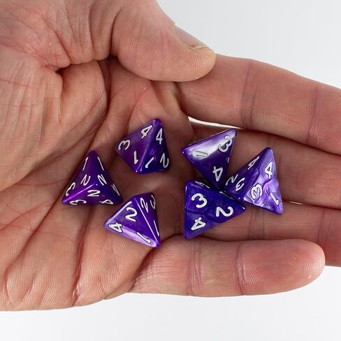 نرد D4 أرجواني - تأثير اللؤلؤ - مجموعة من ستة in Kuwait