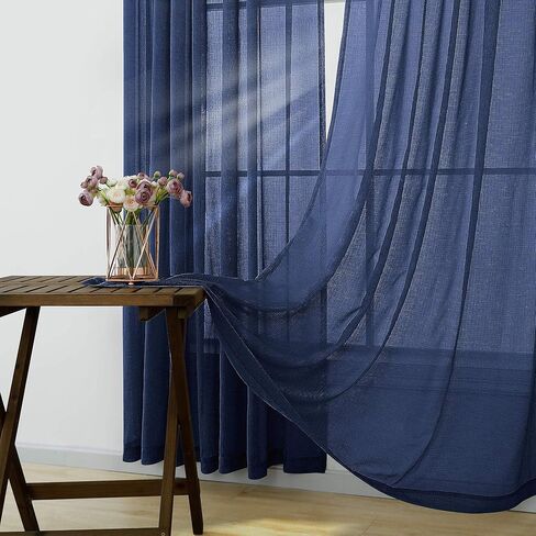 ستائر غرفة المعيشة KOUFALL بطول 63 بوصة للنوافذ مكونة من لوحتين ستائر برونزية شبه شفافة لغرفة النوم باللون البيج in Kuwait