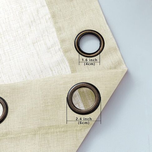 ستائر غرفة المعيشة KOUFALL بطول 63 بوصة للنوافذ مكونة من لوحتين ستائر برونزية شبه شفافة لغرفة النوم باللون البيج in Kuwait