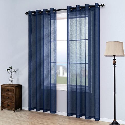 ستائر غرفة المعيشة KOUFALL بطول 63 بوصة للنوافذ مكونة من لوحتين ستائر برونزية شبه شفافة لغرفة النوم باللون البيج in Kuwait