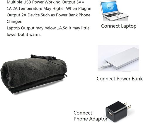 وسادة تدفئة كهربائية بمنفذ USB لتدفئة الأيدي، رمادي in Kuwait